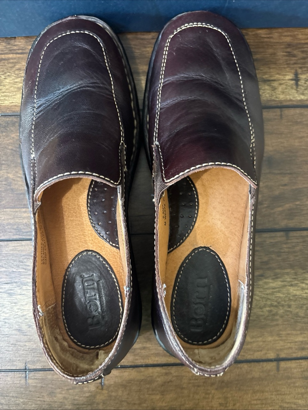 Born W3572 Women's Brown Leather Comfort Slip On Loafers Clogs Size US 6.5 - Picture 2 of 8